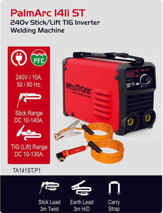 Arc Welder / Stick Welder Weldtronic Palmarc 141 140amp 240v 10a Plug