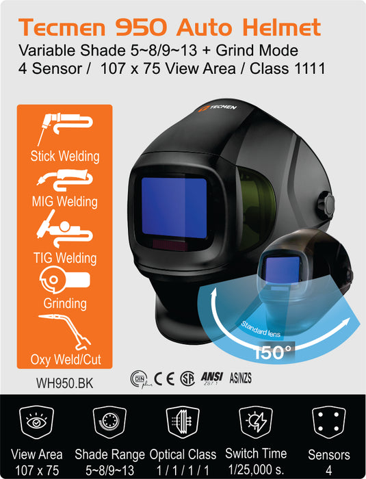 Welding Helmet Tecmen Iexp 950 Xlarge Lens