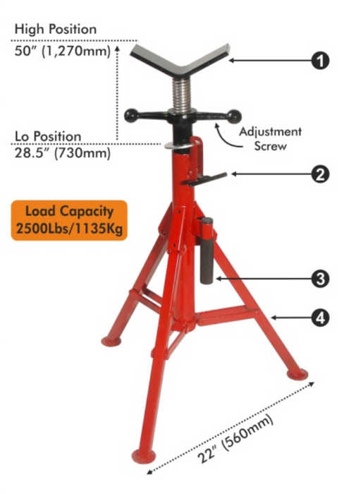 Pipe Stand Folding Hi-jack Type 1135kg
