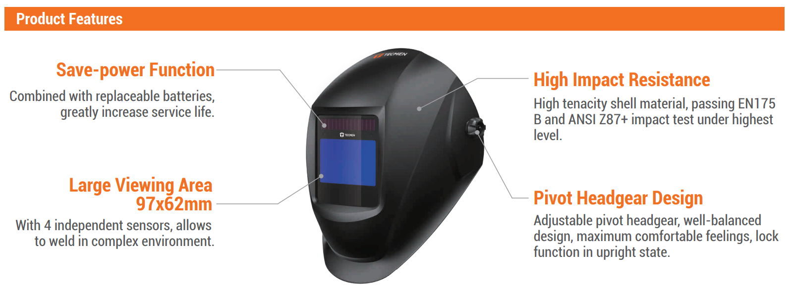 Welding Helmet Tecmen Iweld 800s