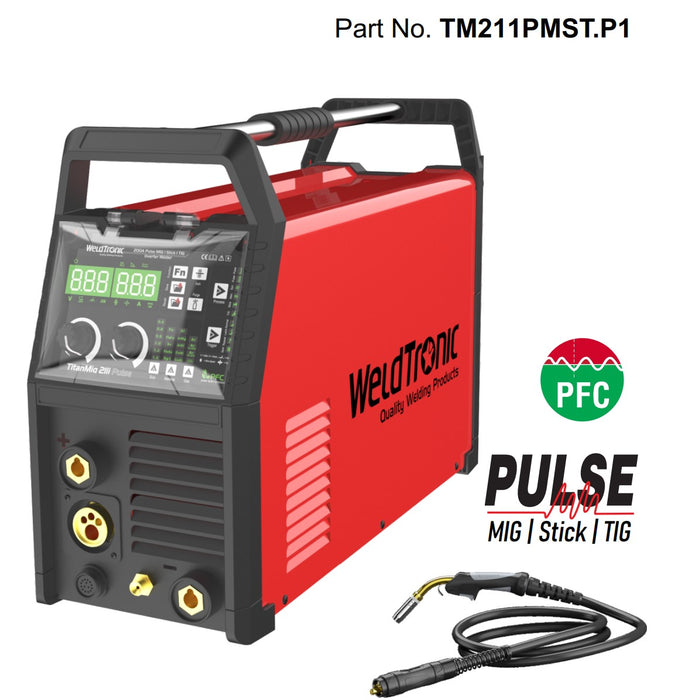 Mig Welder Pulse Weldtronic Titan 211i Mst 200amp Pulse Mig Welder 240v Pfc