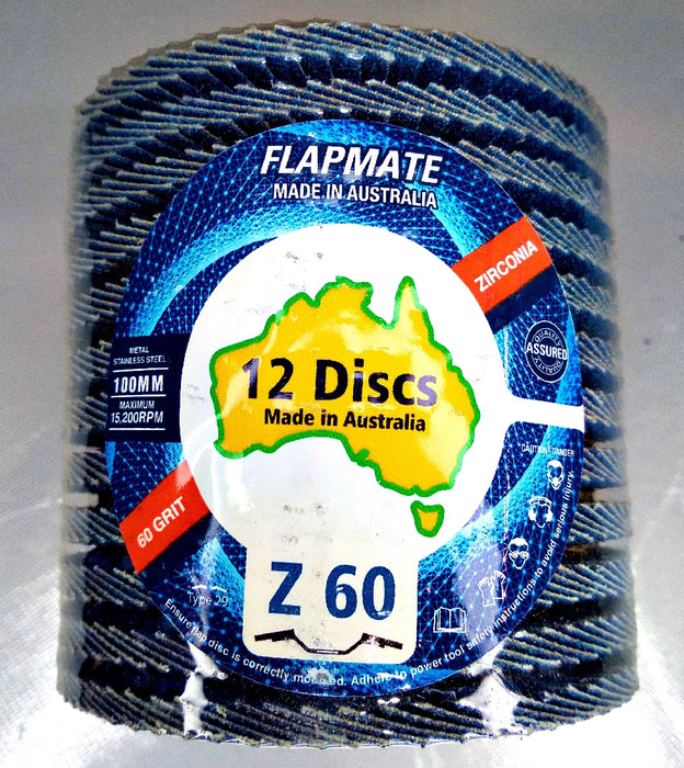 Flap Disc 100mm / 4" Zirconia Australian Made Flapmate
