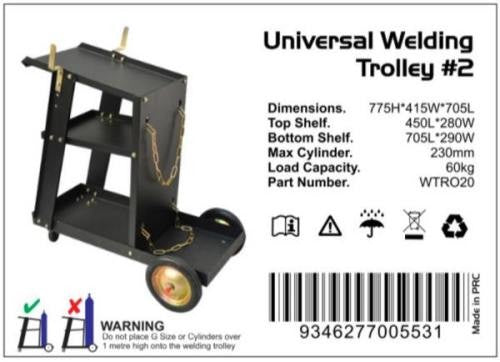 Welder Trolley Universal #2 Suits Small Sized Machines