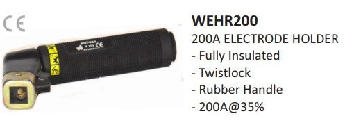 Electrode Holder 200a Twist Lock Style With Rubber Handle