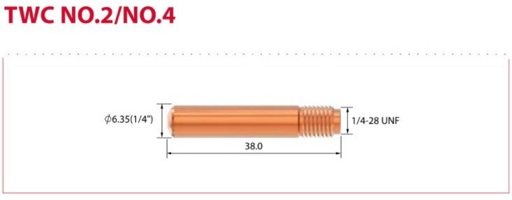 Mig Contact Tip Twc2/4 Pk Of 10