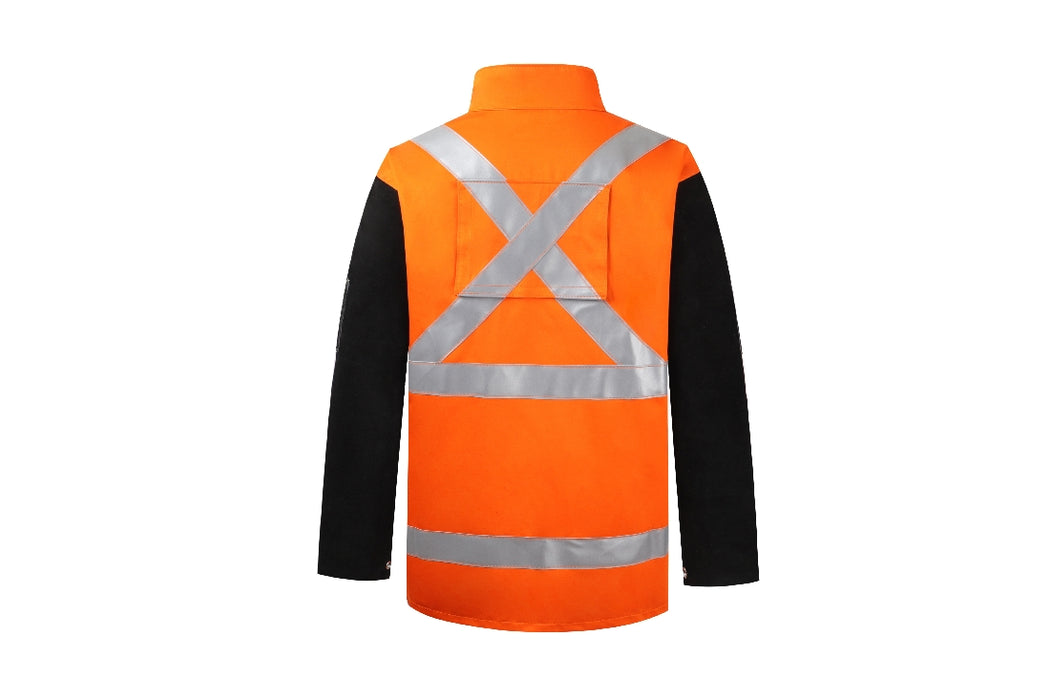 Lincoln K4692 Safety Orange Bright FR Cloth Welding Jacket with Reflective  Stripes - LARGE | Gasweld