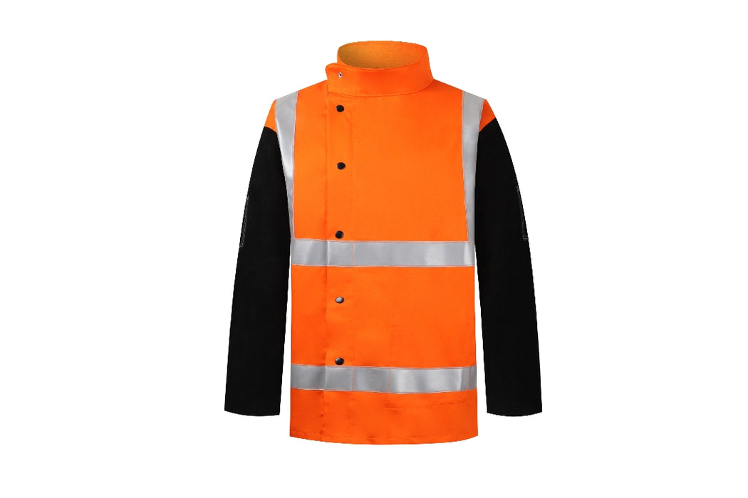 Black Stallion JF1012 FR Cotton Welding Jacket Reflective Tape Orange  4X-Large | eBay